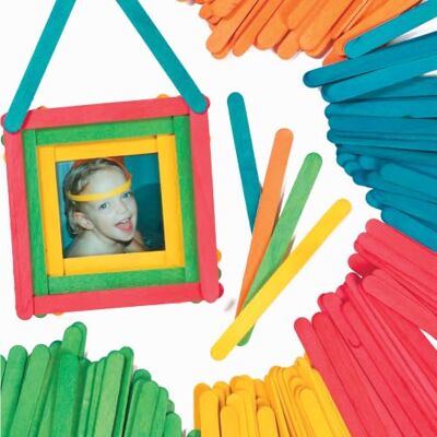 Baker Ross Bâtonnets de glace en bois colorés (lot de 200) Matériel créatif pour enfants et adultes Baker Ross Bâtonnets de glace en bois colorés (lot de 200) Matériel créatif pour enfants et adultes