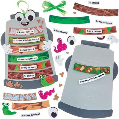 Baker Ross FN391 Kit de décoration pour la fabrication d'un bac à compost Pack of 4, Earth Day Arts and Crafts, Learning Resources for Kids Baker Ross FN391 Kit de décoration pour la fabrication d'un bac à compost Pack of 4, Earth Day Arts and Crafts, Learning Resources for Kids