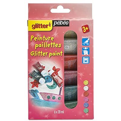 PEBEO Pébéo Kit découverte peinture paillettes 6 tubes de 20 ml Assorties PEBEO Pébéo Kit découverte peinture paillettes 6 tubes de 20 ml Assorties