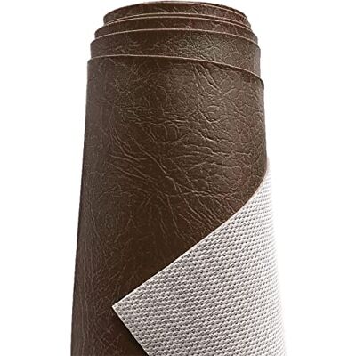 A-Express Tissu d'ameublement en similicuir grainé et épais 100 cm x 140 cm Marron foncé A-Express Tissu d'ameublement en similicuir grainé et épais 100 cm x 140 cm Marron foncé