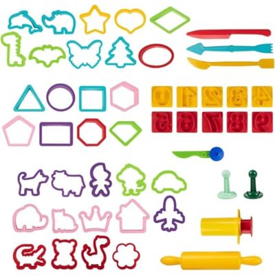 Genio Kids Grand Kit de 50 Accessoires pour Pâte à Modeler Outils Modelage pour Enfant Moules pour Pâte à Modeler Argile Autodurcissante et Plasticine GenioKids Genio Kids Grand Kit de 50 Accessoires pour Pâte à Modeler Outils Modelage pour Enfant Moules pour Pâte à Modeler Argile Autodurcissante et Plasticine GenioKids