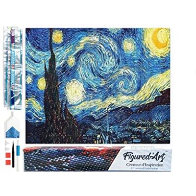 Figured’Art Diamond Painting Broderie Diamant 40x50cm Toile Entière Roulée avec Strass Perles Carrés Nuit étoilée Kit Complet 5D DIY Activité Manuelle Loisirs Créatifs Adultes Figured’Art Diamond Painting Broderie Diamant 40x50cm Toile Entière Roulée avec Strass Perles Carrés Nuit étoilée Kit Complet 5D DIY Activité Manuelle Loisirs Créatifs Adultes