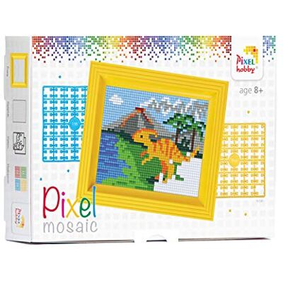 Pracht Creatives Hobby Pixel P31256 Coffret cadeau mosaïque dinosaure avec cadre système d'emboîtement facile sans repassage ni collage Pracht Creatives Hobby Pixel P31256 Coffret cadeau mosaïque dinosaure avec cadre système d'emboîtement facile sans repassage ni collage