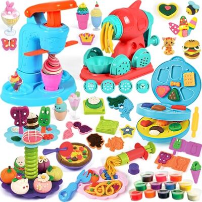 JOYBOY Outil de pétrissage pour enfants, kit de pâte à modeler pour enfants, accessoires de pâte à modeler, machine à glaçons, machine à hamburger, machine à pâtes, pâte à modeler, jouet cadeau fille JOYBOY Outil de pétrissage pour enfants, kit de pâte à modeler pour enfants, accessoires de pâte à modeler, machine à glaçons, machine à hamburger, machine à pâtes, pâte à modeler, jouet cadeau fille