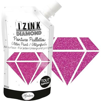 Aladine Izink Diamond Peinture Pailletée Ultra Concentrée en Paillettes Décoration Tout Support DIY et Loisirs Créatifs Made in France Gourde Souple 80 ml Fuchsia Aladine Izink Diamond Peinture Pailletée Ultra Concentrée en Paillettes Décoration Tout Support DIY et Loisirs Créatifs Made in France Gourde Souple 80 ml Fuchsia