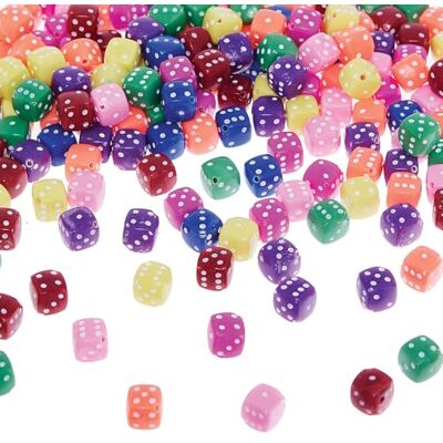 Baker Ross VC224 Perles en forme de dés colorées Lot de 100, perles de bricolage en forme de dés Baker Ross VC224 Perles en forme de dés colorées Lot de 100, perles de bricolage en forme de dés
