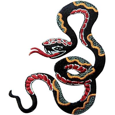 ZEGIN Patch brodé en forme de Serpent motif, à coudre ou à coller avec fer à repasser ZEGIN Patch brodé en forme de Serpent motif, à coudre ou à coller avec fer à repasser