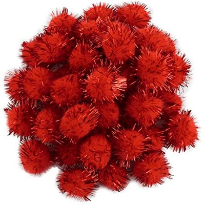 AERZETIX C60481 Lot de 40 Pompons Scintillants Brillants Ø20 mm Couleur Rouge et Fils Brillants Rouges en Textile guirlandes Paillettes Loisir créatif mercerie décoration Couture vêtements AERZETIX C60481 Lot de 40 Pompons Scintillants Brillants Ø20 mm Couleur Rouge et Fils Brillants Rouges en Textile guirlandes Paillettes Loisir créatif mercerie décoration Couture vêtements