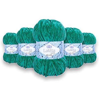 LaVita Yarn Velur 8122 Lot de 5 fils de sport 100% micro polyester 100 g 120 m LaVita Yarn Velur 8122 Lot de 5 fils de sport 100% micro polyester 100 g 120 m