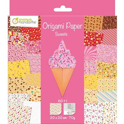 Clairefontaine Avenue Mandarine OR522C Un paquet de 60 feuilles Origami 20x20 cm 70G (30 motifs x 2 feuilles) et une planche de stickers incluse Papier origami Bonbon Clairefontaine Avenue Mandarine OR522C Un paquet de 60 feuilles Origami 20x20 cm 70G (30 motifs x 2 feuilles) et une planche de stickers incluse Papier origami Bonbon