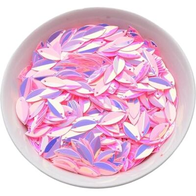 LXHZSY Paillettes en PVC en forme de feuille de 6 x 15 mm pour loisirs créatifs, vêtements, couture, chaussures, décoration de fête (rose) LXHZSY Paillettes en PVC en forme de feuille de 6 x 15 mm pour loisirs créatifs, vêtements, couture, chaussures, décoration de fête (rose)