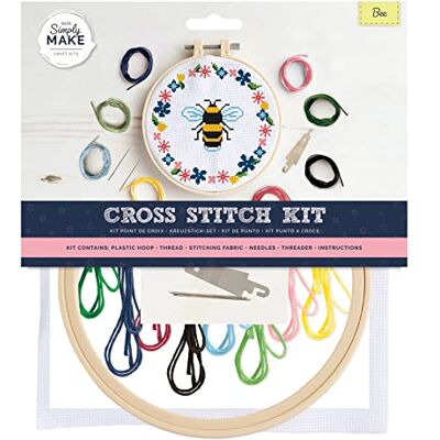 Kit de Broderie avec Point de Croix Docrafts Simply Make - Abeille Kit de Broderie avec Point de Croix Docrafts Simply Make - Abeille