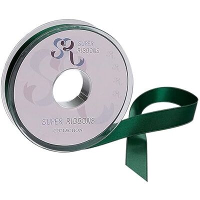 SUPER RIBBONS SR ®™ Bobine complète de ruban de satin double face de 15 mm, 20 mètres sur bobine Vert forêt SUPER RIBBONS SR ®™ Bobine complète de ruban de satin double face de 15 mm, 20 mètres sur bobine Vert forêt