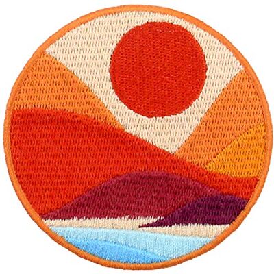 ZEGIN Patch brodé en forme de Bord de mer avec les montagnes brillantes, Explorez l'extérieur, à coudre ou à coller avec fer à repasser ZEGIN Patch brodé en forme de Bord de mer avec les montagnes brillantes, Explorez l'extérieur, à coudre ou à coller avec fer à repasser