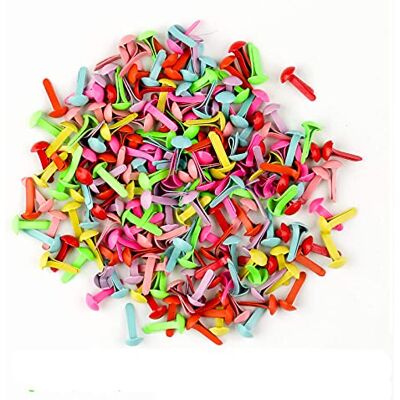 Ziranee Attaches Parisiennes,200 PCS Mini Brads Métal Attaches en Papier Attaches de Couleur Pastel Attaches Rondes pour Scrapbooking Craft Papier Bricolage Estampage 5.5 * 11 MM Ziranee Attaches Parisiennes,200 PCS Mini Brads Métal Attaches en Papier Attaches de Couleur Pastel Attaches Rondes pour Scrapbooking Craft Papier Bricolage Estampage 5.5 * 11 MM