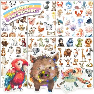 Hongma Lot de 6 autocollants à paillettes avec effet pailleté Plus de 150 motifs Animaux holographiques Animaux de la forêt Pour enfants et filles Scrapbooking Album photo Cadeaux (non Hongma Lot de 6 autocollants à paillettes avec effet pailleté Plus de 150 motifs Animaux holographiques Animaux de la forêt Pour enfants et filles Scrapbooking Album photo Cadeaux (non