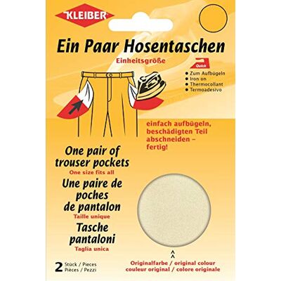 Kleiber Poches Pantalon de Remplacement thermocollantes, Beige Kleiber Poches Pantalon de Remplacement thermocollantes, Beige