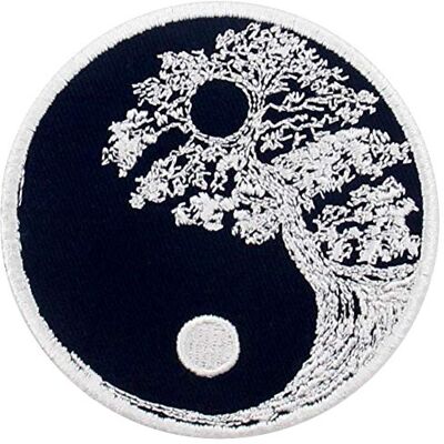 ZEGIN Patch brodé en Forme de Arbre Bouddhiste Zen Yin Yang, à Coudre ou à Coller avec Fer à Repasser ZEGIN Patch brodé en Forme de Arbre Bouddhiste Zen Yin Yang, à Coudre ou à Coller avec Fer à Repasser