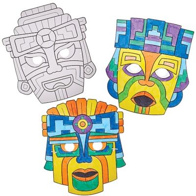 Baker Ross FN021 Masques aztèques paquet de 8, kits de peinture pour enfants Baker Ross FN021 Masques aztèques paquet de 8, kits de peinture pour enfants