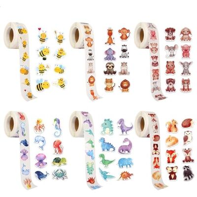 prota Lot de 3000 autocollants ronds d'animaux de dessin animé Rouleau d'autocollants imperméables Autocollants de récompense d'animaux Scrapbooking Album photo Cadeaux prota Lot de 3000 autocollants ronds d'animaux de dessin animé Rouleau d'autocollants imperméables Autocollants de récompense d'animaux Scrapbooking Album photo Cadeaux