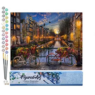 Peinture par Numéro Adulte Canal Amsterdam Activité Manuelle Kit de Loisir Créatif DIY Numéro d'art Complet 40x50cm sans châssis en Bois Peinture par Numéro Adulte Canal Amsterdam Activité Manuelle Kit de Loisir Créatif DIY Numéro d'art Complet 40x50cm sans châssis en Bois
