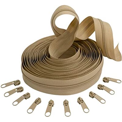AERZETIX C62564x5-C62868x10 Kit de fermeture éclair spirale 5m N°3 Couleur : beige foncé + 10 curseurs N°3 Non verrouillable Couleur : beige foncé en métal Mercerie couture AERZETIX C62564x5-C62868x10 Kit de fermeture éclair spirale 5m N°3 Couleur : beige foncé + 10 curseurs N°3 Non verrouillable Couleur : beige foncé en métal Mercerie couture