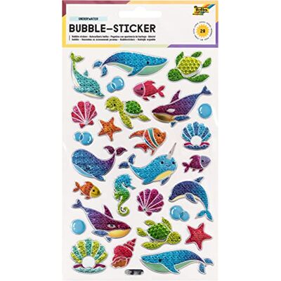 Folia Bubble Sticker II avec motif sous-marin texturé 28 pièces Idéal pour décorer des cartes de vœux, des travaux manuels et du scrapbooking Folia Bubble Sticker II avec motif sous-marin texturé 28 pièces Idéal pour décorer des cartes de vœux, des travaux manuels et du scrapbooking
