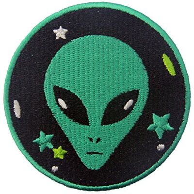 ZEGIN Patch brodé en forme de Alien vert, à coudre ou à coller avec fer à repasser ZEGIN Patch brodé en forme de Alien vert, à coudre ou à coller avec fer à repasser