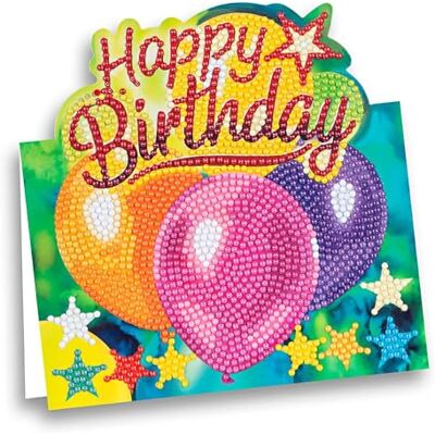 Ideen mit Herz Diamond Painting Carte de montage pour peinture 370 g/m² 16,3 cm x 16 cm avec enveloppe et outils (Happy Birthday) Ideen mit Herz Diamond Painting Carte de montage pour peinture 370 g/m² 16,3 cm x 16 cm avec enveloppe et outils (Happy Birthday)