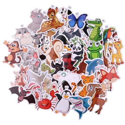 Mistree 50 Autocolants Animaux Enfants avec Open, les Enfants Peuvent Utiliser Eux-Mêmes, 6-7 CM Mistree 50 Autocolants Animaux Enfants avec Open, les Enfants Peuvent Utiliser Eux-Mêmes, 6-7 CM