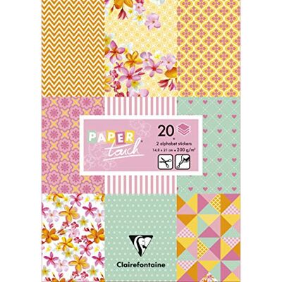 Clairefontaine 95239C Bloc A5 20 feuilles de carton de bricolage 200 g + autocollants Shabby Clairefontaine 95239C Bloc A5 20 feuilles de carton de bricolage 200 g + autocollants Shabby