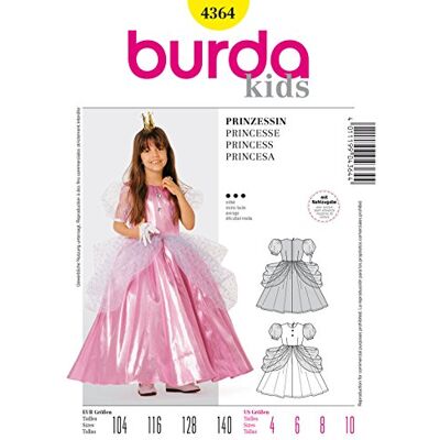 Patron de Couture Burda Modèle 4364 Costume de Princesse - Princesse Patron de Couture Burda Modèle 4364 Costume de Princesse - Princesse