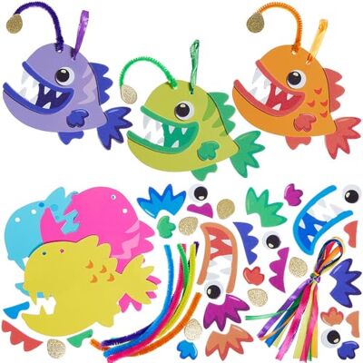 Baker Ross VC163 Kits de décoration à assortir Poisson-grenouille Lot de 6, bricolages à suspendre en mousse Poisson-grenouille Baker Ross VC163 Kits de décoration à assortir Poisson-grenouille Lot de 6, bricolages à suspendre en mousse Poisson-grenouille