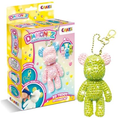 DIAMONDZ CRYSTAL PAINTING Kit de bricolage 3D Teddy Keychain Peinture diamant pour enfants Avec accessoires 4 couleurs DIAMONDZ CRYSTAL PAINTING Kit de bricolage 3D Teddy Keychain Peinture diamant pour enfants Avec accessoires 4 couleurs