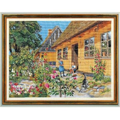 Rosenstand Kit de Broderie au Point de Croix - Tissu en lin naturel, Moulinégarn, 65x46 cm Rosenstand Kit de Broderie au Point de Croix - Tissu en lin naturel, Moulinégarn, 65x46 cm