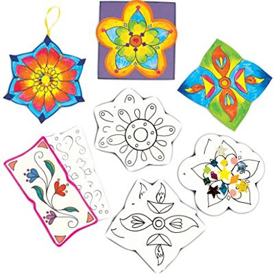 ART Planche de mosaïque - Ensemble Rangoli avec 32 couleurs - Kit d'artisanat ART Planche de mosaïque - Ensemble Rangoli avec 32 couleurs - Kit d'artisanat