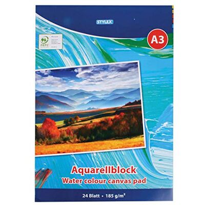 Papier aquarelle Stylex - 24 feuilles - Qualité supérieure Papier aquarelle Stylex - 24 feuilles - Qualité supérieure