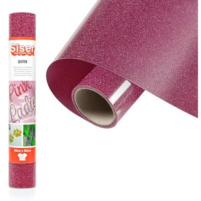SISER ® Vinyle thermotransférable Glitter Hot Pink, 50 x 30 cm SISER ® Vinyle thermotransférable Glitter Hot Pink, 50 x 30 cm