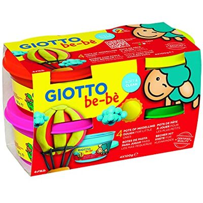 GIOTTO be-bè Boite 4 x 100g pâte à jouer magenta rouge jaune vert GIOTTO be-bè Boite 4 x 100g pâte à jouer magenta rouge jaune vert