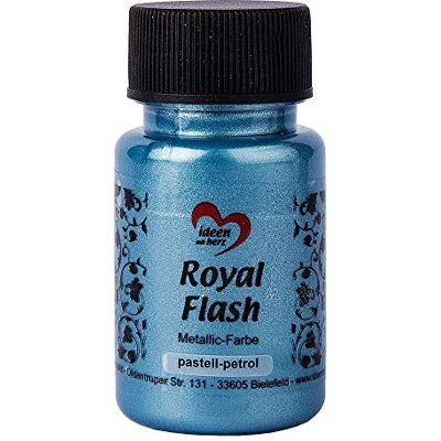 Ideen mit Herz Royal Flash Peinture acrylique métallisée avec les plus fines particules de paillettes 50 ml (pétrole pastel) Ideen mit Herz Royal Flash Peinture acrylique métallisée avec les plus fines particules de paillettes 50 ml (pétrole pastel)
