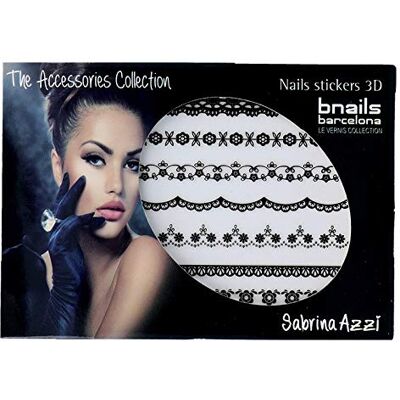 Autocollants pour ongles Bnails Deco Sabrina Azzi Dentelle Noire - Accessoires de Nail Art Autocollants pour ongles Bnails Deco Sabrina Azzi Dentelle Noire - Accessoires de Nail Art