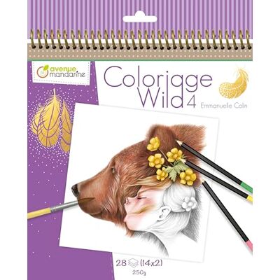 Avenue Mandarine MY MANDARINE GY093C Un carnet de coloriage Wild 28 pages 20x20 cm Coloriage pour Adulte WILD 4 Avenue Mandarine MY MANDARINE GY093C Un carnet de coloriage Wild 28 pages 20x20 cm Coloriage pour Adulte WILD 4