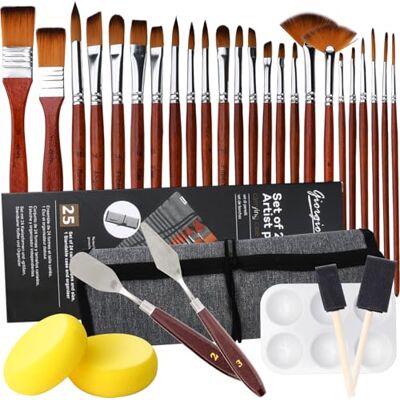 UCAMP 32 Pièces Pinceaux Peinture Acrylique, Pinceau d'artiste Sets de Pinceaux de Peinture,Pinceau Aquarelle Professionnels,Nylon Art Pinceaux,pour Peinture à l'huile,Aquarelle et Gouache UCAMP 32 Pièces Pinceaux Peinture Acrylique, Pinceau d'artiste Sets de Pinceaux de Peinture,Pinceau Aquarelle Professionnels,Nylon Art Pinceaux,pour Peinture à l'huile,Aquarelle et Gouache