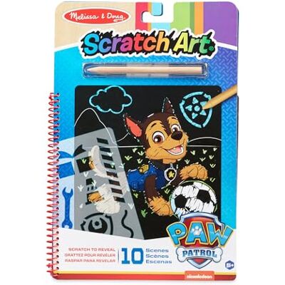 Melissa & Doug PAW Patrol Scratch Art Block Bloc d'activité Chase pour révéler les couleurs en déplacement 10 images Melissa & Doug PAW Patrol Scratch Art Block Bloc d'activité Chase pour révéler les couleurs en déplacement 10 images