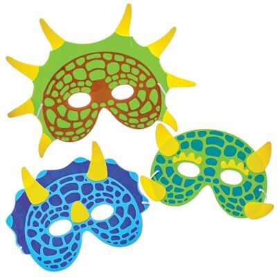 Baker Ross FN145 Masques de dinosaures en mousse Lot de 6, kits de costumes pour enfants, accessoires pour jeux d'éveil Baker Ross FN145 Masques de dinosaures en mousse Lot de 6, kits de costumes pour enfants, accessoires pour jeux d'éveil