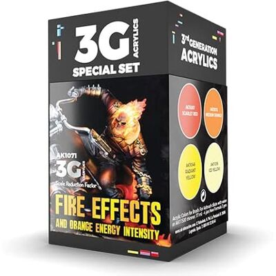 AK Interactive Lot de peinture acrylique 3G Wargame Color Effets de feu et intensité énergétique orange (AK1071) AK Interactive Lot de peinture acrylique 3G Wargame Color Effets de feu et intensité énergétique orange (AK1071)