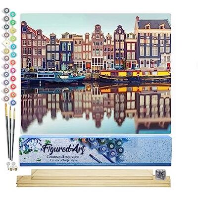 Peinture par Numéro Adulte Amsterdam Activité Manuelle Kit de Loisir Créatif DIY Numéro d'Art Complet 40x50cm avec châssis en bois à monter Peinture par Numéro Adulte Amsterdam Activité Manuelle Kit de Loisir Créatif DIY Numéro d'Art Complet 40x50cm avec châssis en bois à monter