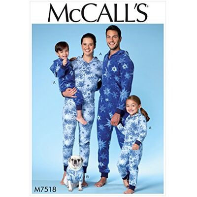 McCall's Combinaison Enfant Multicolore & Manteau pour Chien - Capuche, Tailles S-XL McCall's Combinaison Enfant Multicolore & Manteau pour Chien - Capuche, Tailles S-XL