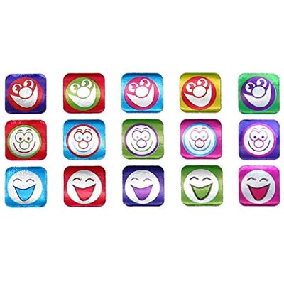 SuperStickers Sticker Solutions Lot de 600 autocollants carrés métalliques Motif smiley SuperStickers Sticker Solutions Lot de 600 autocollants carrés métalliques Motif smiley