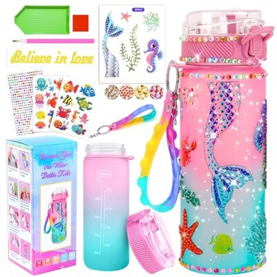 PUWOWYE Cadeau Sirène pour Fille 5-10 ans, Kit d'Artisanat Bouteille à boire pour Enfants, Bouteille D'eau Artisanat Diamant Peinture Enfants Anniversaire Jouets pour Filles 4-12 ans PUWOWYE Cadeau Sirène pour Fille 5-10 ans, Kit d'Artisanat Bouteille à boire pour Enfants, Bouteille D'eau Artisanat Diamant Peinture Enfants Anniversaire Jouets pour Filles 4-12 ans